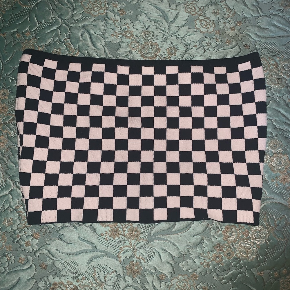 Rave Tube top from Pacsun black and white checkered print